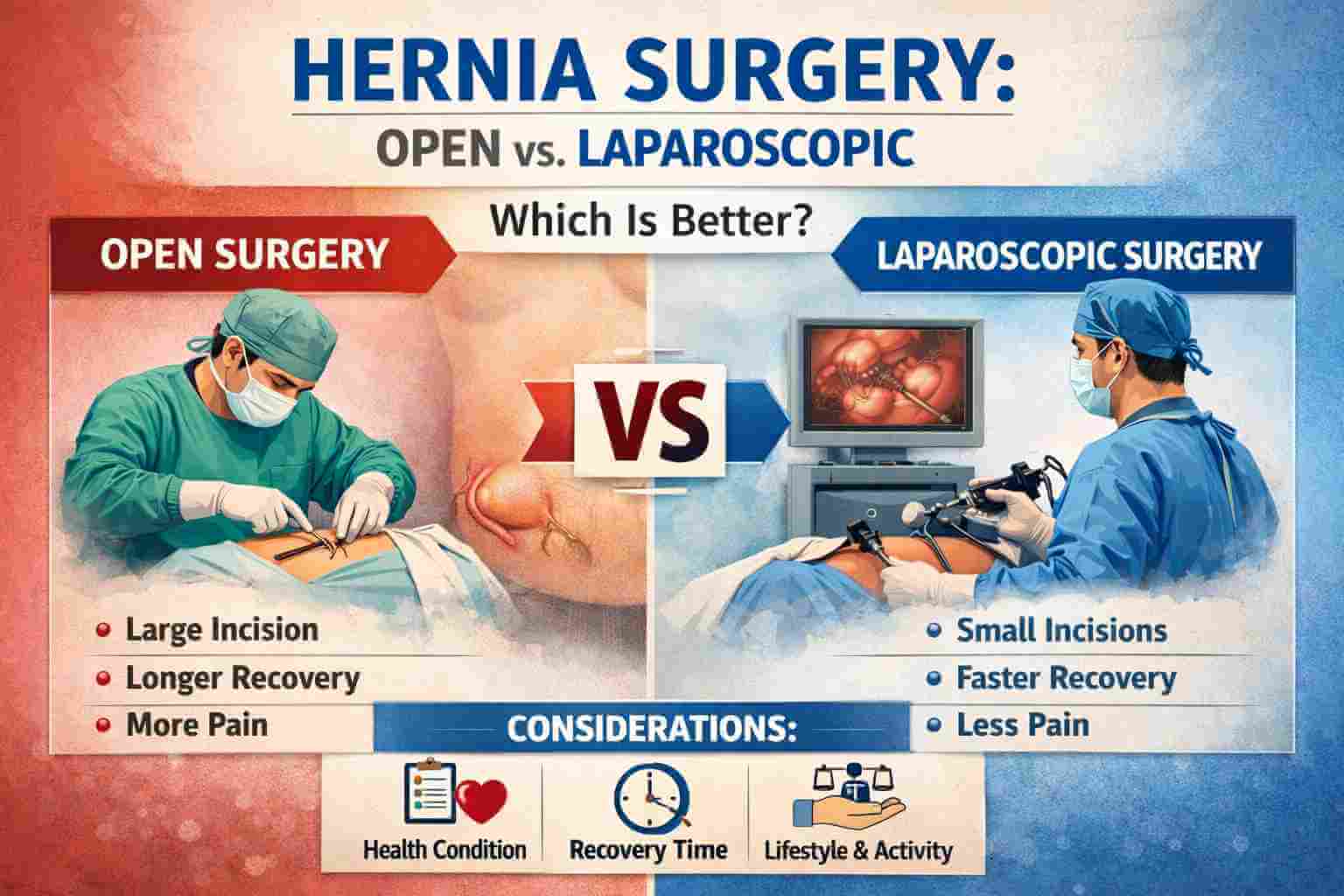 Hernia Surgery: Open vs. Laparoscopic